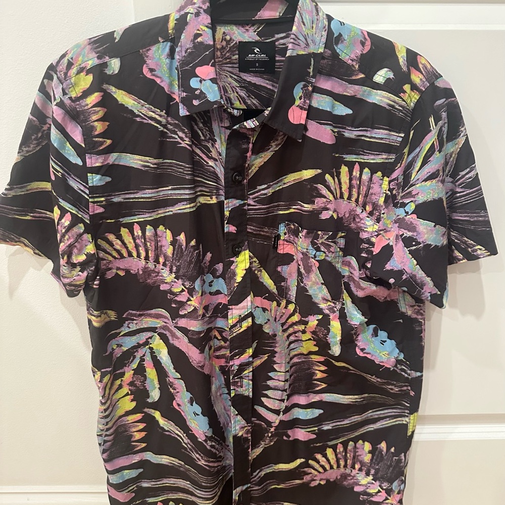 Rip Curl Black Multicolor Tropical Shirt